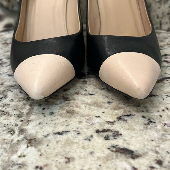 J Crew Leather Cap Toe Pointed Heels Italy 9. 1/2 - Picture 4 of 8
